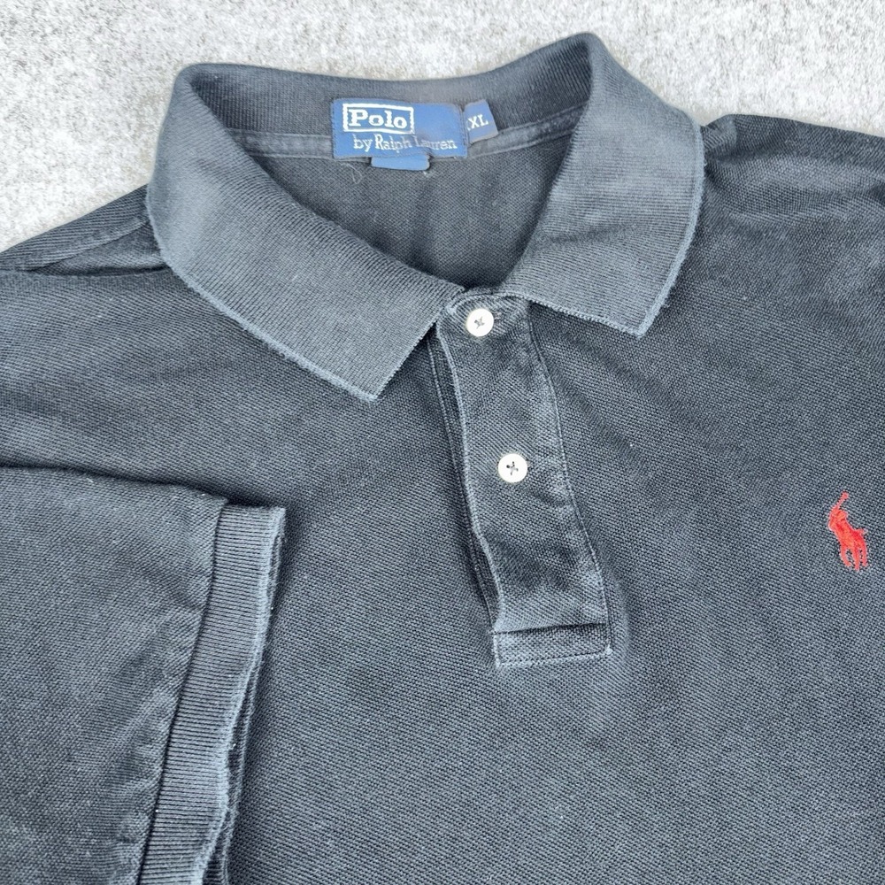 Polo Ralph Lauren Polo Shirt Mens 2XL Black Short Sleeve Preppy‎ Red Pony Logo